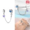 Charm Bead Charms copper Authentic Certified Blue Zircon Heart Bead Charms Jewellery Valentines Day Gift Diy Accessories Material