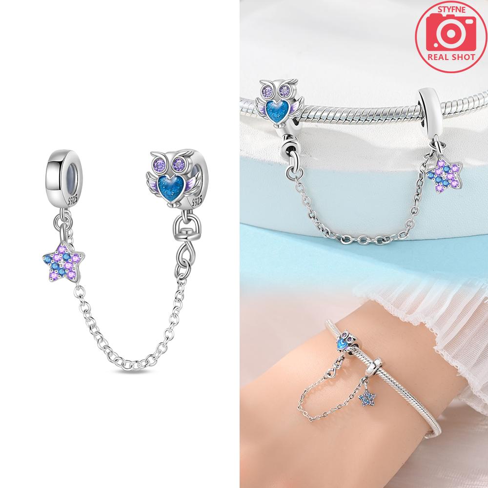 Charm Bead Charms copper Authentic Certified Blue Zircon Heart Bead Charms Jewellery Valentines Day Gift Diy Accessories Material