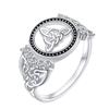 Thai CopperCeltic Knot Ring for Women Sparkling Zirconia Witch Knot Rings Original Jewelry Gifts for Couples