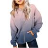 Kids Hooded Zip Up Jacket Gradient Print Long Sleeve Casual Sweatshirt for Boys and Girls