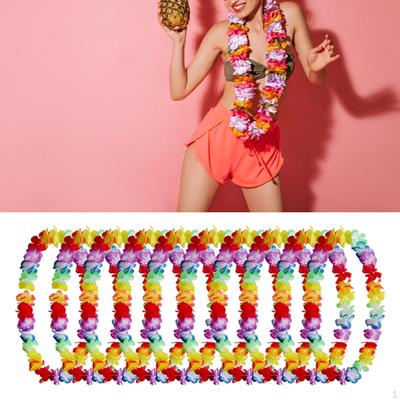 10 Pieces Hawaiian Leis Floral Lei Garland Tropical Flower Skirt Dance Accessories for