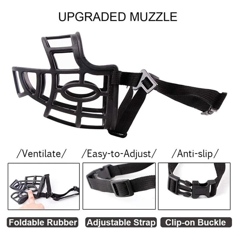Silicone Pet Dog Muzzle Adjustable Breathable Anti-biting Chewing Barking Basket Muzzles Mouse Mask For Small Medium Large Dogs