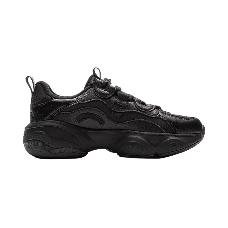 Li Ning Honey Comfortable Classic Casual Retro Durable High-Top Low-Top Dad Shoes Women Sneakers Black AGCV288-5