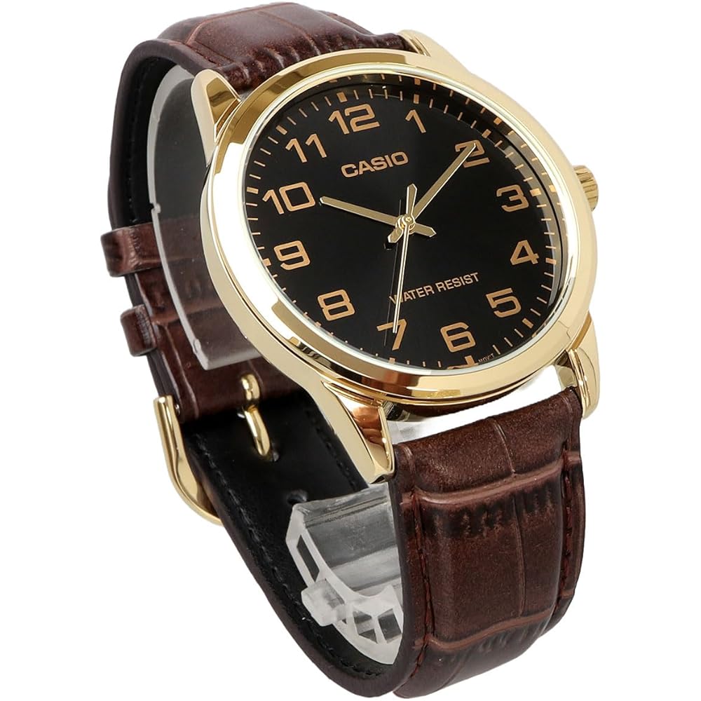 Casio MTP-V001GL-1B Analog Quartz Men's Watch Gold Black Casual Style