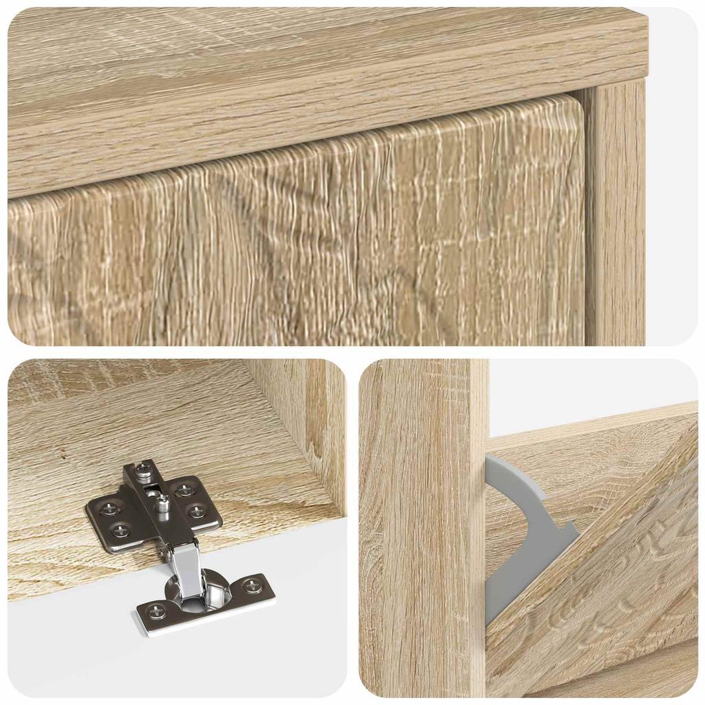 Shoe Cabinet DELFT 78 X 24 X 103 Cm Engineered Wood Sonoma Oak