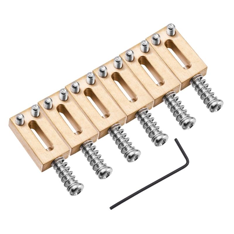 10.5mm Electric Guitar Set Tremolo Bridge Saddle Brass Flat Top Guitar Bridge Saddles with Wrench Electric Guitar Parts