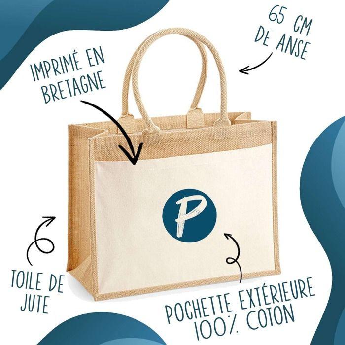 Sac Cabas Jute avec Poche J’peux pas j’ai Assemblée générale J'peux pas minimaliste | Toile de Jute et Coton 21 L Fond Plat Anses