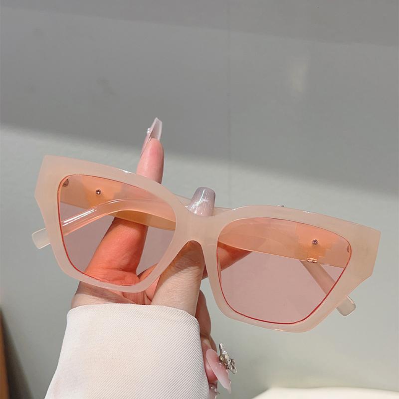 Cat Eye Sunglasses Women Fashion Vintage Candy Color Rim Decor Shades Trendy Outdoor Brand Design Gradient Sun Glasses