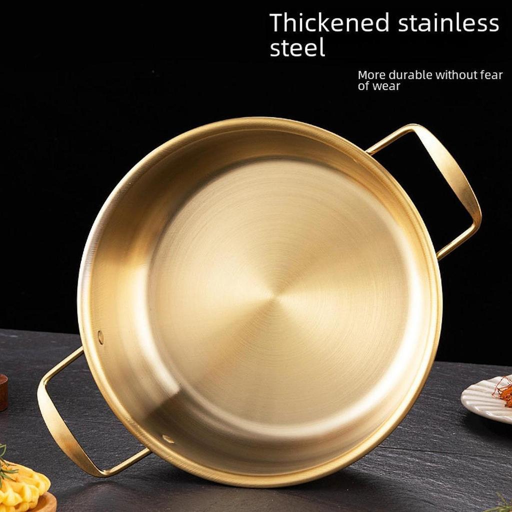 Koreanischer Ramen Nudeltopf Kochen mit Griff, Schnelle Erhitzung, Edelstahl Tragbar Mehrzweck