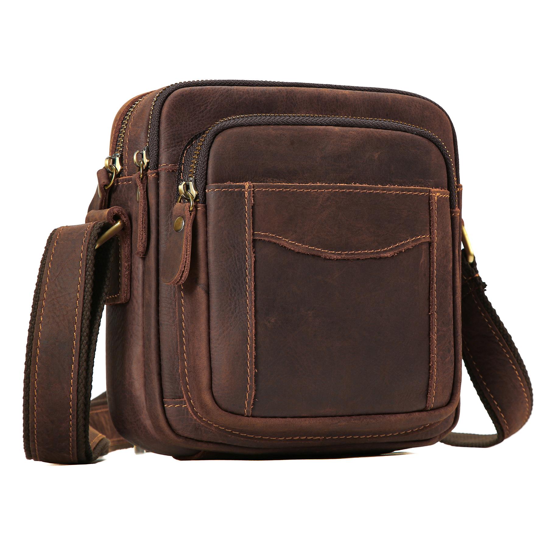 

Men S Messenger Bag Casual High-End Retro Shoulder Bag Classic Leather Square Bag Men S Bag