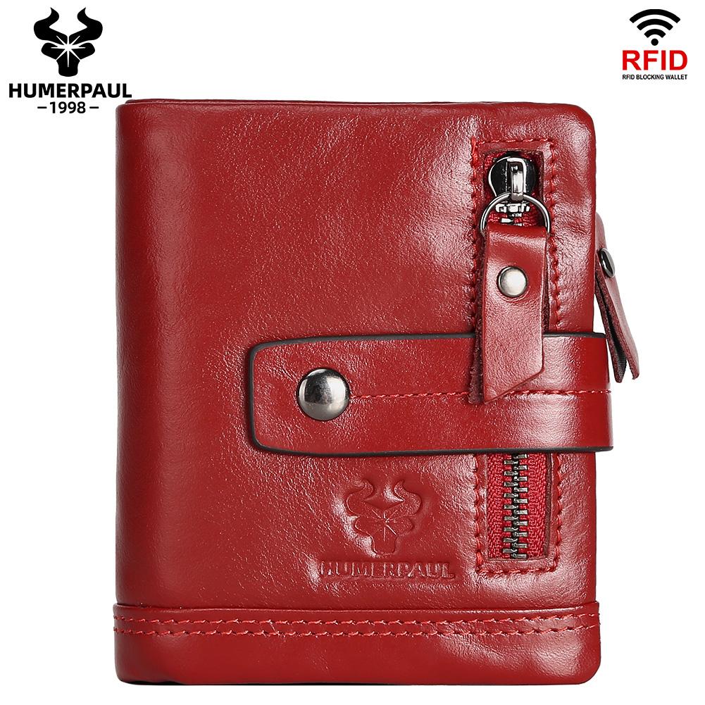 Humerpaul 100% Genuine Leather Men Wallet Coin Purse Small Card Holder PORTFOLIO Portomonee Male Walet Pocket Coffee Money