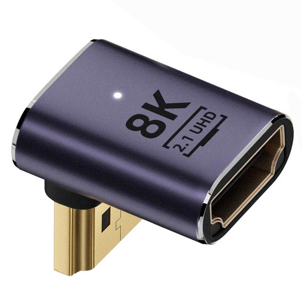 

HD-011-A8K07 L-Shape Down Angled HDMI Convertor 8K 60Hz Video Output HDMI Male to HDMI 2.1 Female Adapter for TV Projector Laptop As Shown A