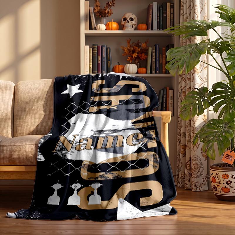 SANTOS Custom Flannel Blankets Soft Warm Cozy Throws for Home Decor Holiday Gifts