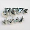 White Light Duty Swivel Casters with Brake and Threaded Stem.