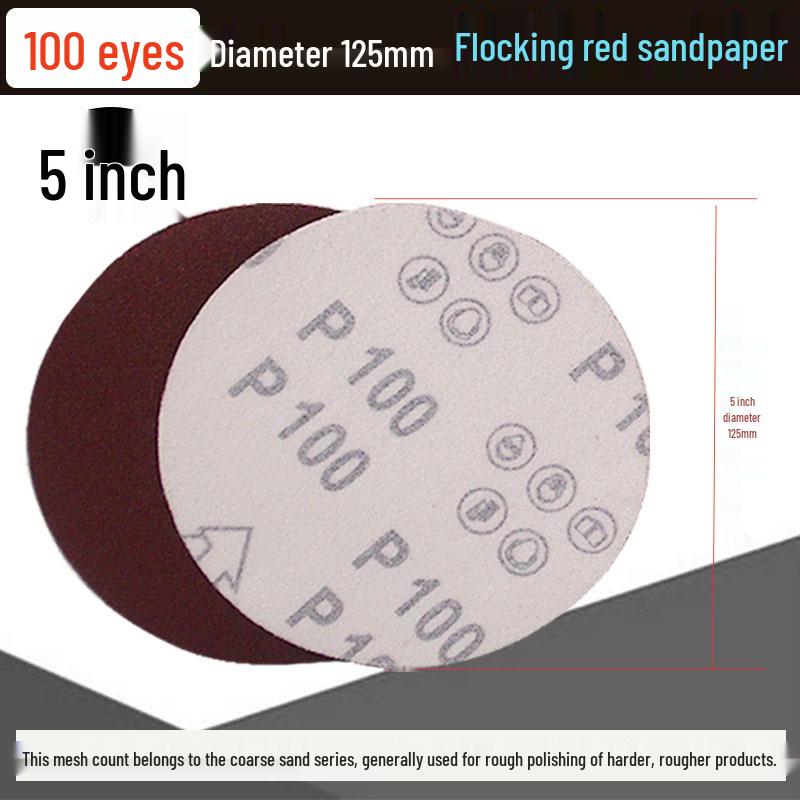 5-inch Self-Adhesive Flocked Sandpaper Disc for Sanding and Grinding (125MM)