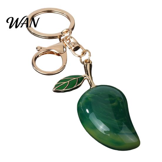 Fruit Pendant Keychain Zinc Alloy Mango Shape Key Chain with Lobster Clasp Easy To Hang Holder Backpack Car Accessory