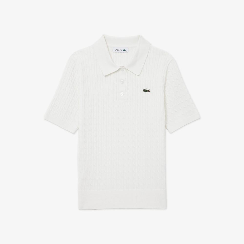 Lacoste Women's Cable Sweater Polo Shirt PF607E-56G70V