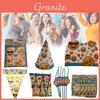 Emoji Party Tableware Set With Disposable Plates Cups Napkins And Tablecloth For Holiday Celebrations