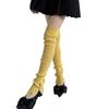 Japanese Ballet Styles Thigh High Leg Warmer Ribbed Knitted Split Buttons Over Knee Footless Socks for Fashionable Women
