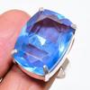 Natural Swiss Blue Topaz Gemstone 925 Sterling Silver Jewelry Ring Size 10 AR-16588