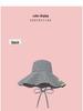Women's Korean Checkered Wide Brim Fisherman Hat with Butterfly Tie for Summer Sun Protection