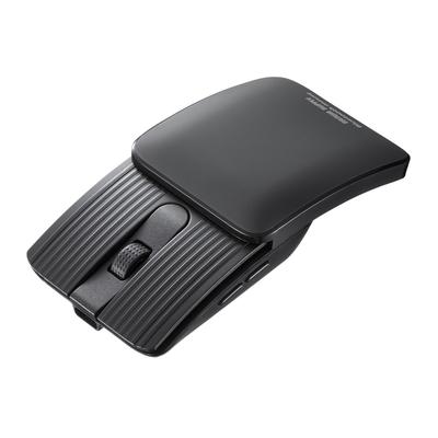 Sanwa Supply Souris Bluetooth Coulissante 5, Compacte, Design, Boutons, Silencieuse, Rechargeable, Noire, MA-BBS526GY