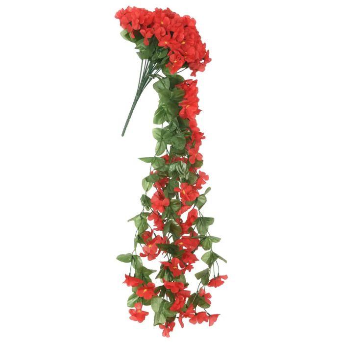 Guirlande de fleurs artificielles - vidaXL - Rouge - Soie artificielle - Polyéthylène - 85 cm