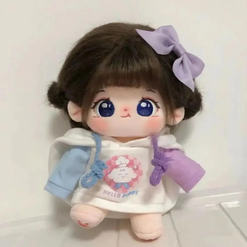 20Cm Change Clothes  Toy Cute Sweet Girl Birthday Kawaii Sweet Girl White Fried Hair  Stuffed Doll Body Gift Dolls