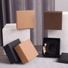 13x13x5.5cm Brown Kraft Paper Covered Cardboard Box Cardboard Travel Ring Necklace Earring Packaging Organizer Boxes  Black Men's Belt Packaging Box