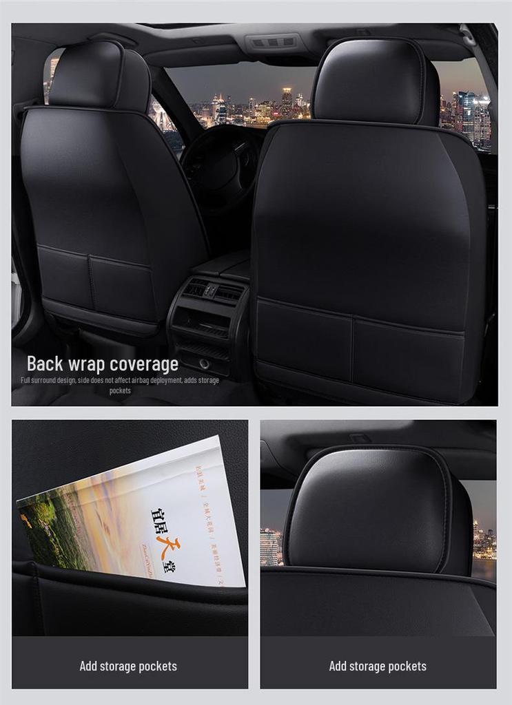 Almofada Universal para Banco de Carro em Couro Integral - Embalada a Vácuo, Capa de Assento de Cobertura Total