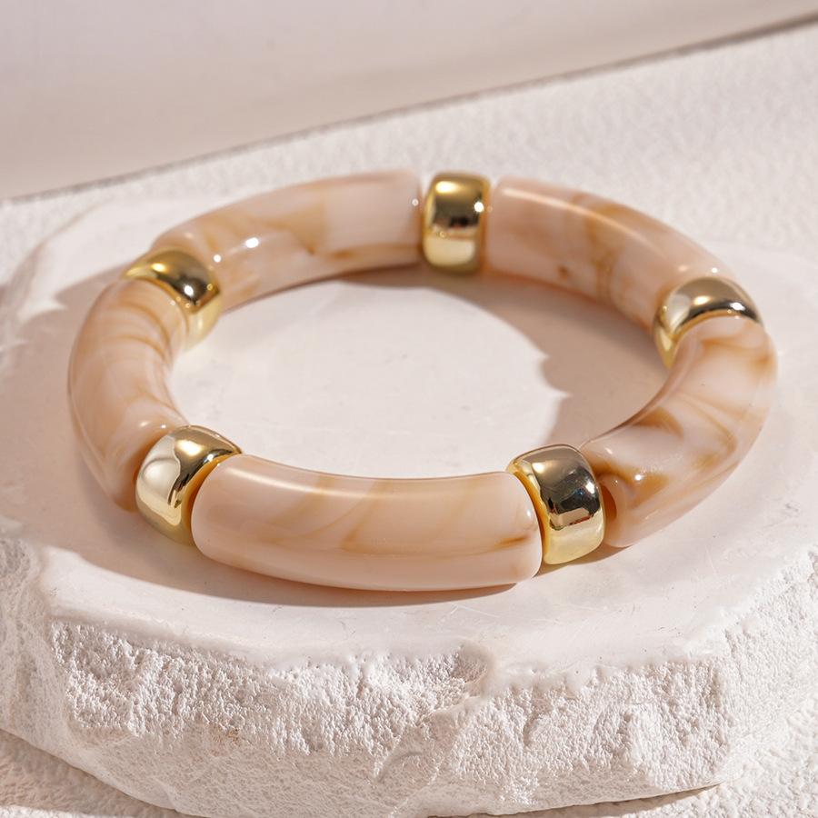 Acrylic dim leopard print geometric round bracelet retro niche unique jewelry