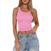 Women Sexy Y2k Slim Fit Solid Ribbed Cropped Sleeveless Tank Top