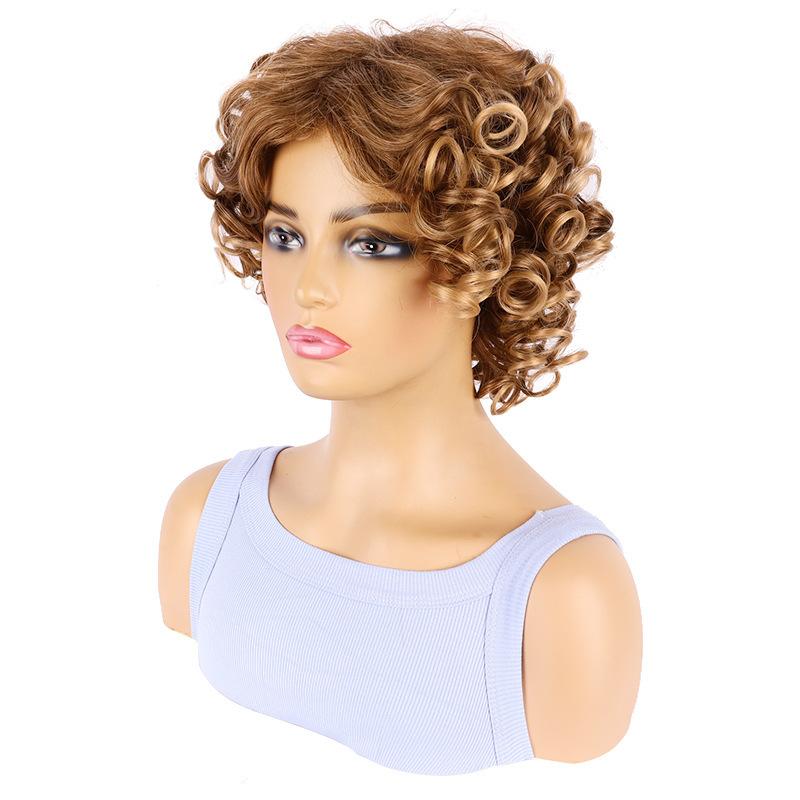 Damen-Mix-Gold Modisches kurzes lockiges Haar Großes Schraublocken Synthetisches Stirnband