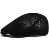 Cappello Uncinetto Estivo Sottile Donna Moda Berretto a Rete Casual Uomo Cappellino Newsboy Intrecciato Visiera Piatta Cappello Donna Per 56-60cm Regolabile