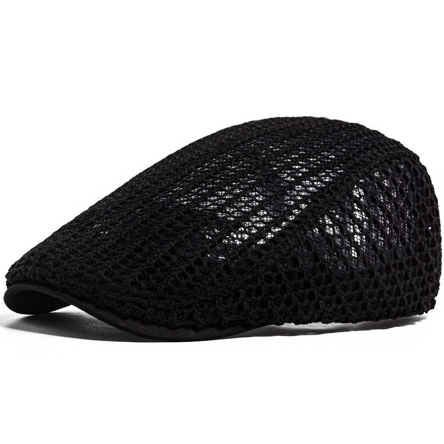 Cappello Uncinetto Estivo Sottile Donna Moda Berretto a Rete Casual Uomo Cappellino Newsboy Intrecciato Visiera Piatta Cappello Donna Per 56-60cm Regolabile