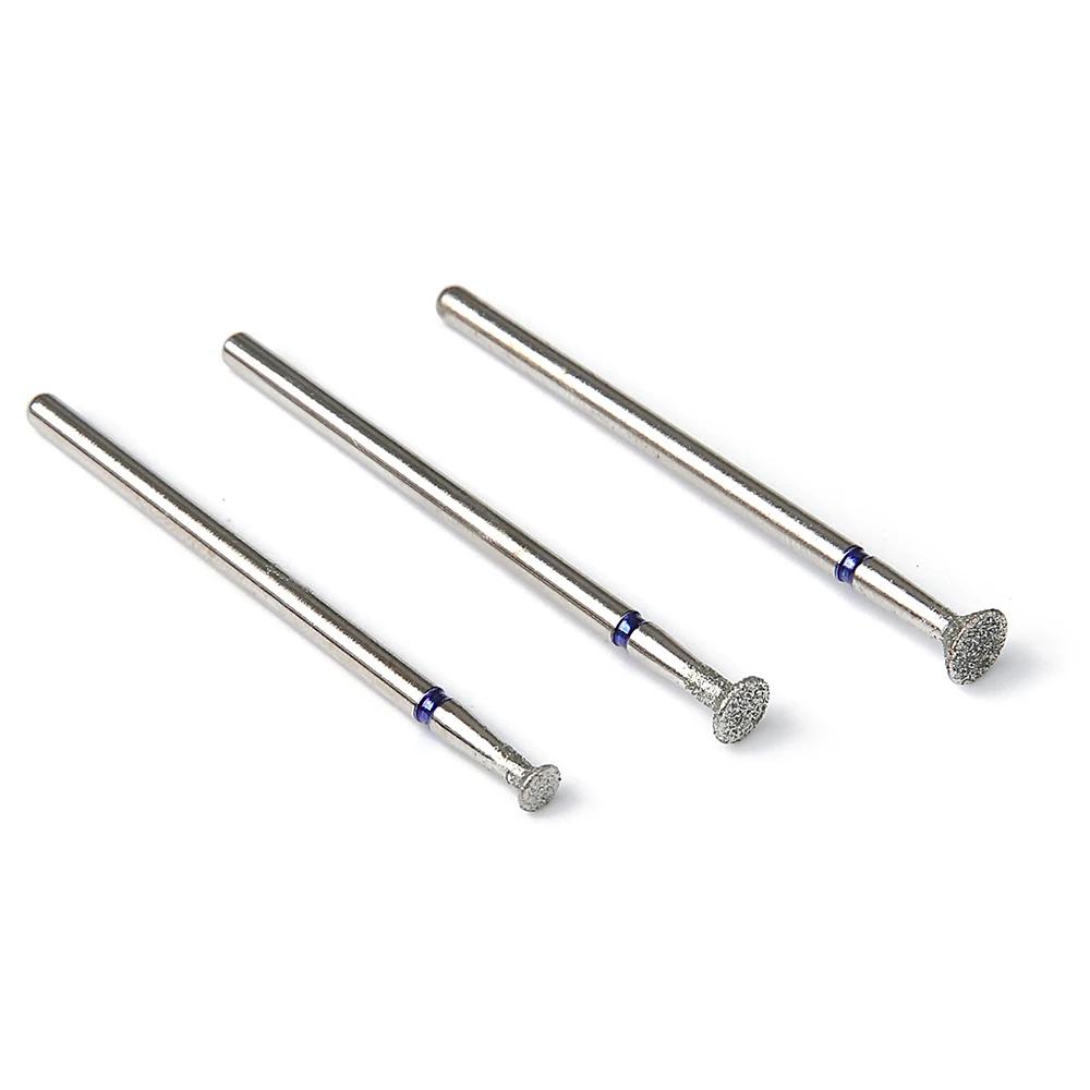 Diamond Nail Drill Bits T-shaped Disc-shaped Grinding Head Bits Small Nail Drill Head Tool for Salon Use