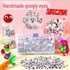 Handmade Self-Adhesive Googly Eyes with Eyelashes - Black, White & Colored Movable Plastic Eyes for DIY Projects