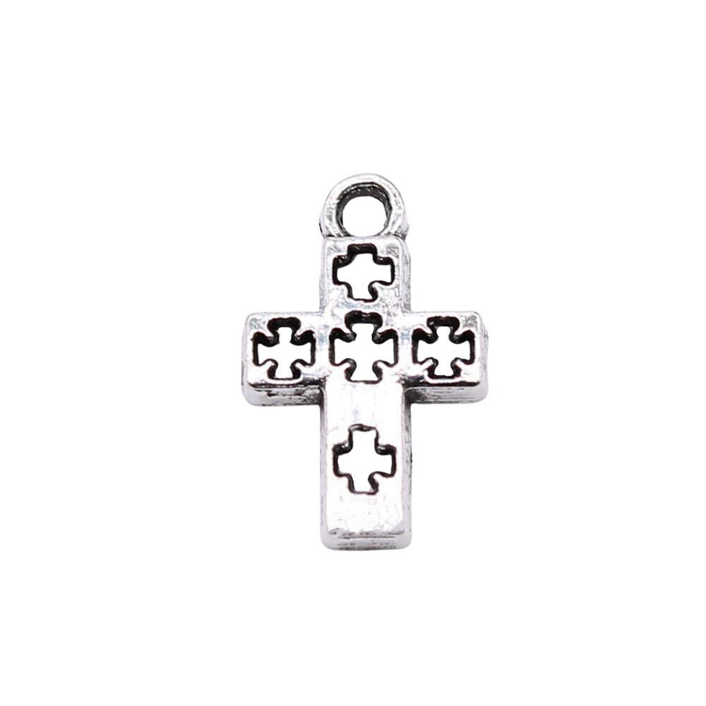 Vintage Cross Charms Multi Color Alloy Pendants For Religious Christian Jewelry