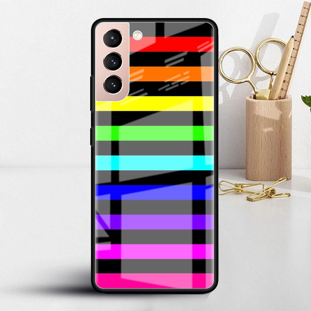 

Скляний чохол з райдужним візерунком ЛГБТ для Samsung Galaxy S22 S20 FE S21 S10 S9 Plus Note 20 Ultra 10 Lite загартований чохол для телефону Samsung S20 FE