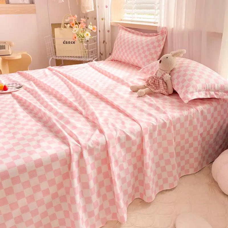 Schlafzimmer Bettlaken Uni Gemütlich Weich Bequem Hautfreundlich Waschbar Hotel Rutschfest Schlicht Bettdecke Zuhause Doppel Einzel Studentenwohnheim