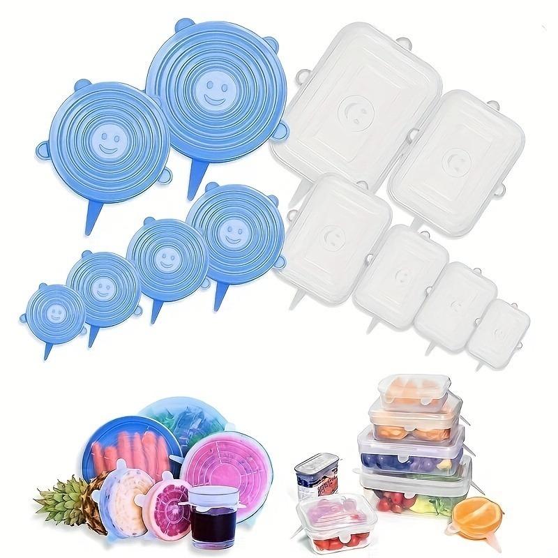 6-Piece Set of Silicone Lids, Fresh-Keeping Covers, Round Universal Sealing Bowl Lids, Leftover Food Plastic Wrap Covers