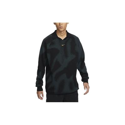 Culture Of Football Logo Bestickter Strickpullover mit Kragen Herren Oberteile Deep-Jungle-Grün FD7285-323