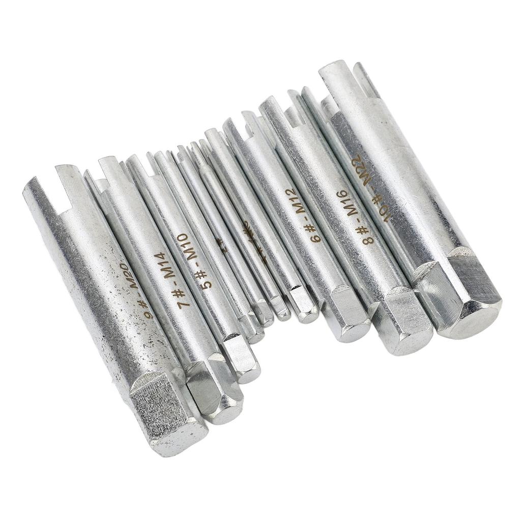 Set 10 Buc Extractor Filet Mufă Oțel Aliaj Călit Instrument de Îndepărtare Șurub Rupt cu Cutie de Depozitare