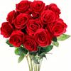 1PC Valentine's Day Wedding Decoration Rayon Flowers Realistic Rose Bouquet With Long Stems For Home Wedding Decoration Party,