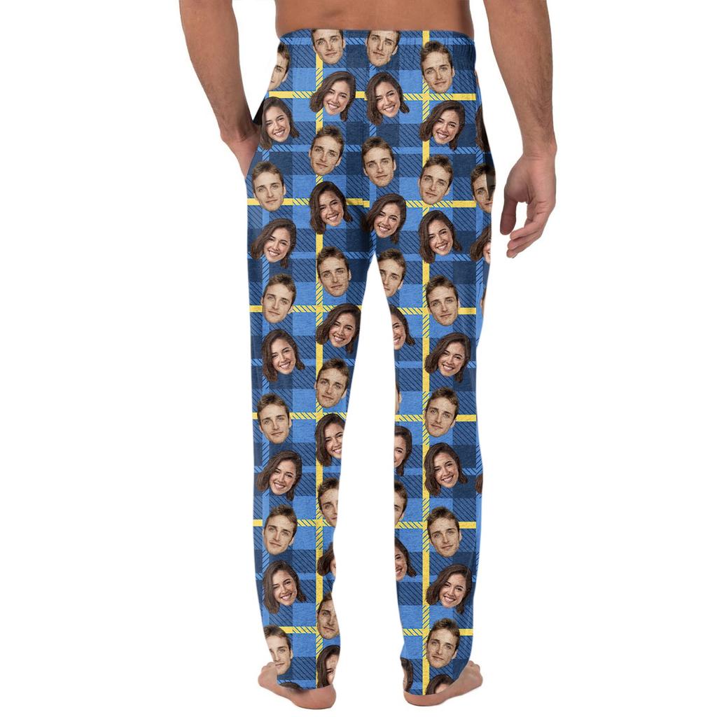 Men's Custom Pajama Pants with Pockets, Casual Long Sleep Pants for Home