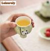 Handbemalte Panda Hochfuß-Teetasse Zen-Teeschale Teetassenset Teeprobe Meditationsbecher Jianzhan Meistertassen Teeservice Untertasse
