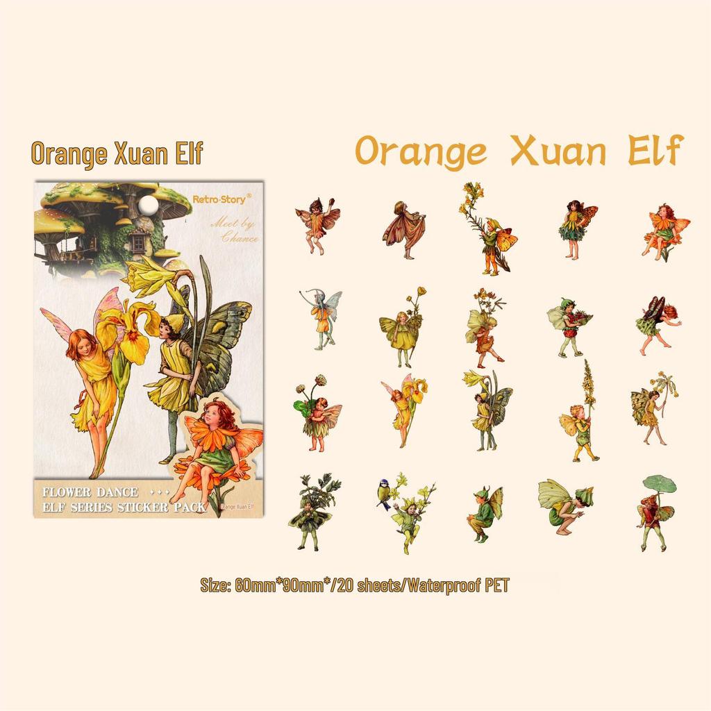 RetroStoryPET Bloemenspookje Stickers: Retro Journal & Collage Decoratie