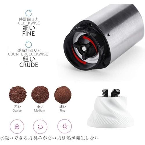 Xiraivke Outlet Coffee Mill (Box Crushed), Includes 1 Storage Bin, Hand Grinding, Washable, Non-Slip Ceramic Cutter, Glass Body (Black Coffee Grinder