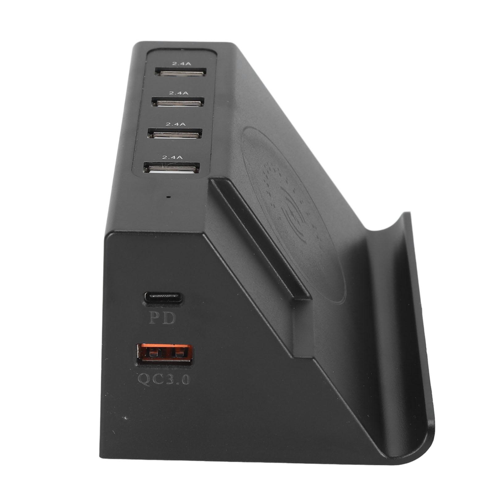 

Багатопортовий USB-зарядний пристрій Професійний 75 Вт QC3.0 PD20W Ефективна безпечна USB-зарядна станція для чорний