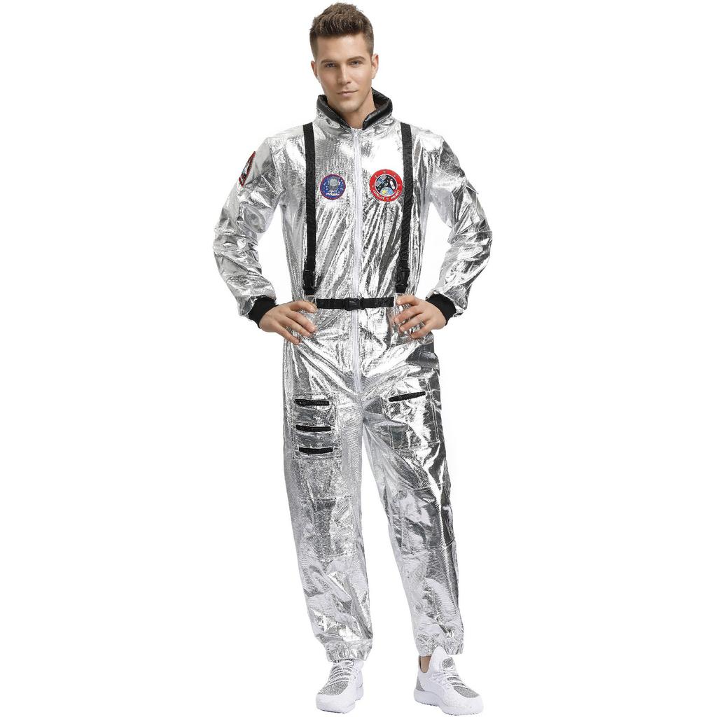 Halloween Couple Wandering the Earth with the Same Space Costume, Uniform Female Astronaut Stage Outfit